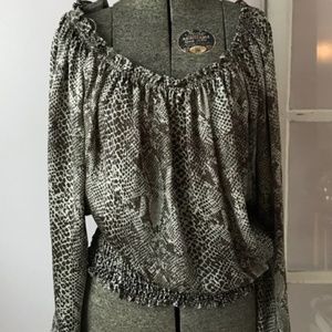Michael Kors silky snake skin blouse medium